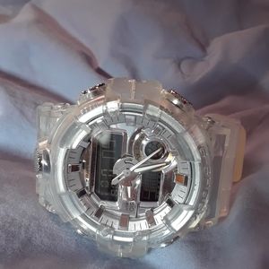 New G-Shock Men's Watch Transparent SILVER
